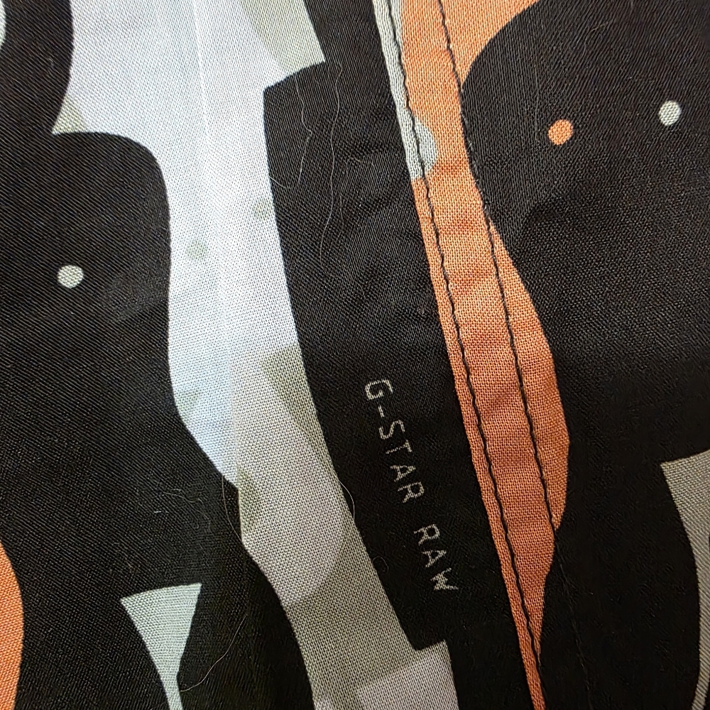 Stylish Black and Orange Patterned Button Up Shir… - image 6